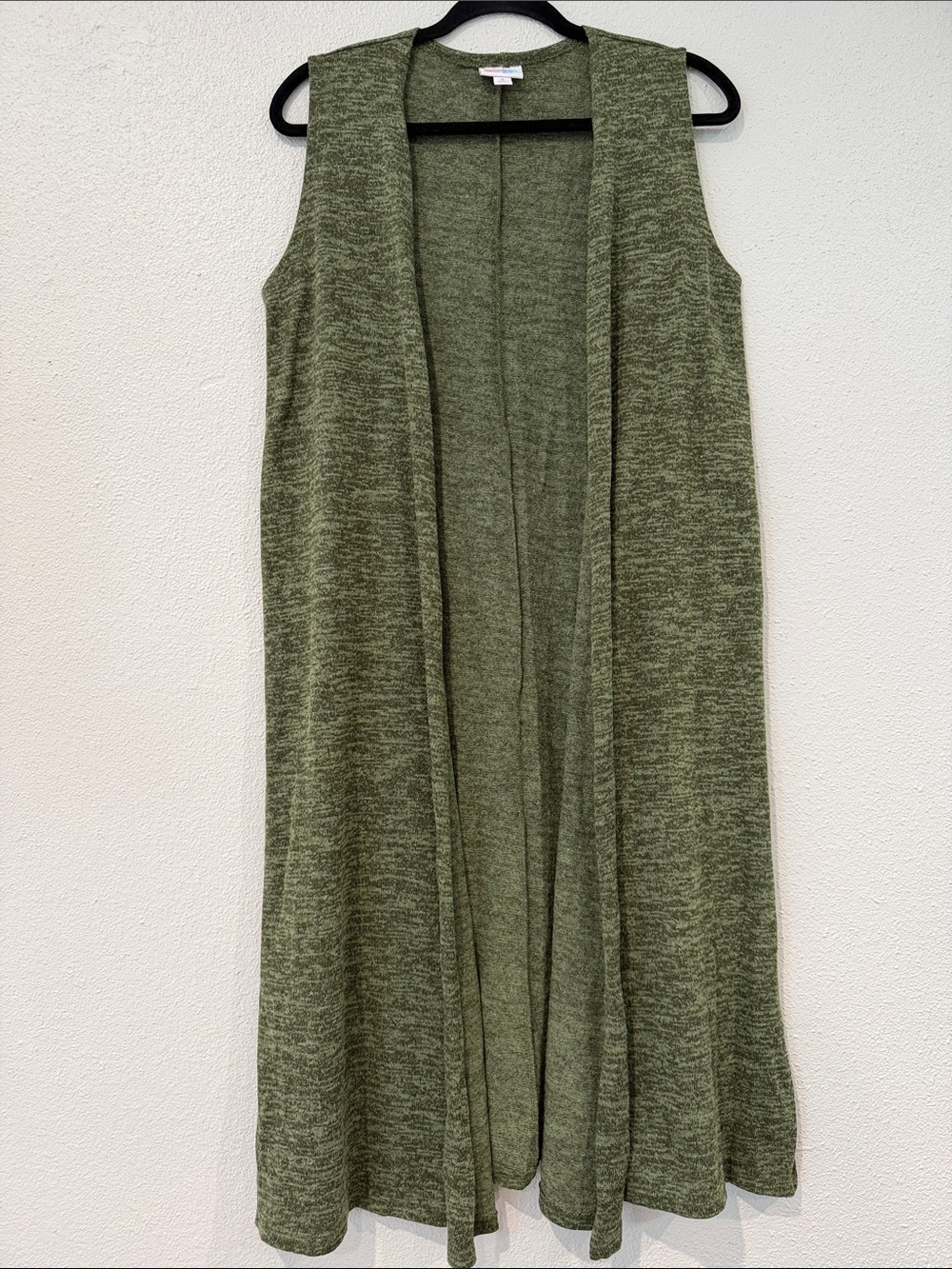 Lularoe Joy Olive Green Long Knit Vest